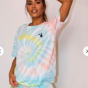 MissGuided x Playboy Pastel Tie Dye T shirt